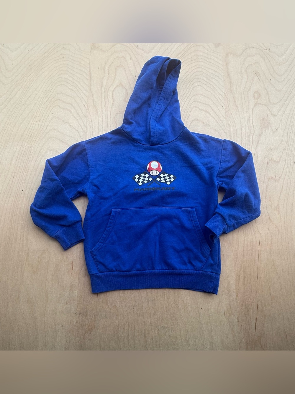 Mario Kart Graphic Hoodie Long Sleeve Sweatshirt Mario Boys Blue size 8